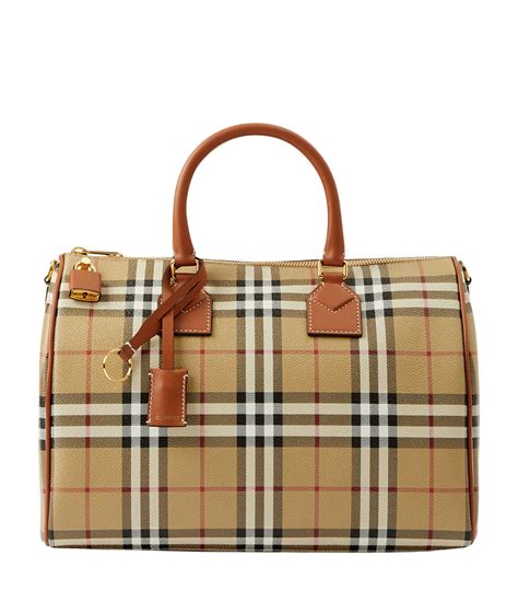 burberry bowling bag vintage|Burberry vintage check bag.